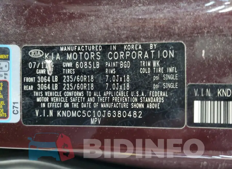 KNDMC5C10J6380482 Photo# 13