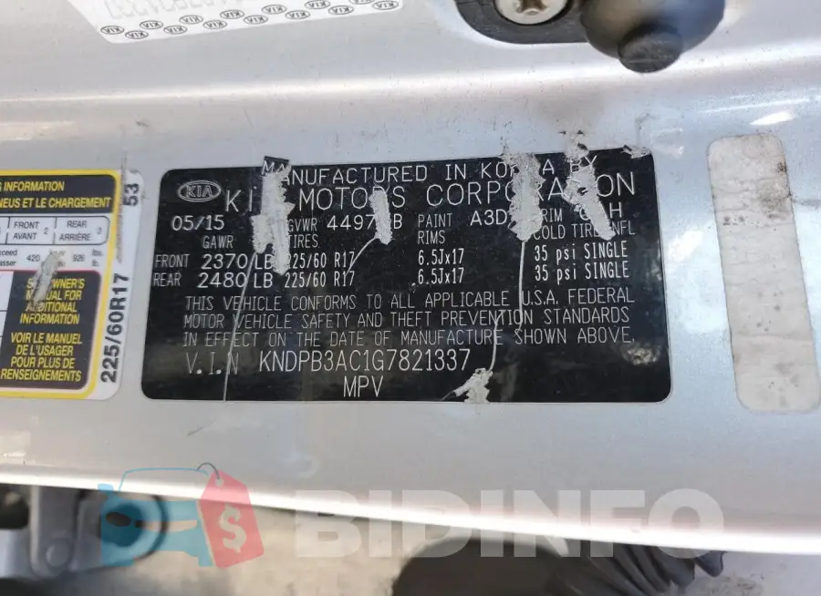 KNDPB3AC1G7821337 Photo# 12
