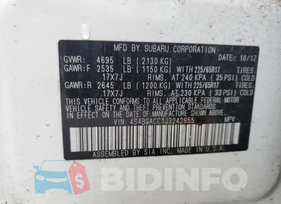 4S4BSACC1J3242855 Photo# 12