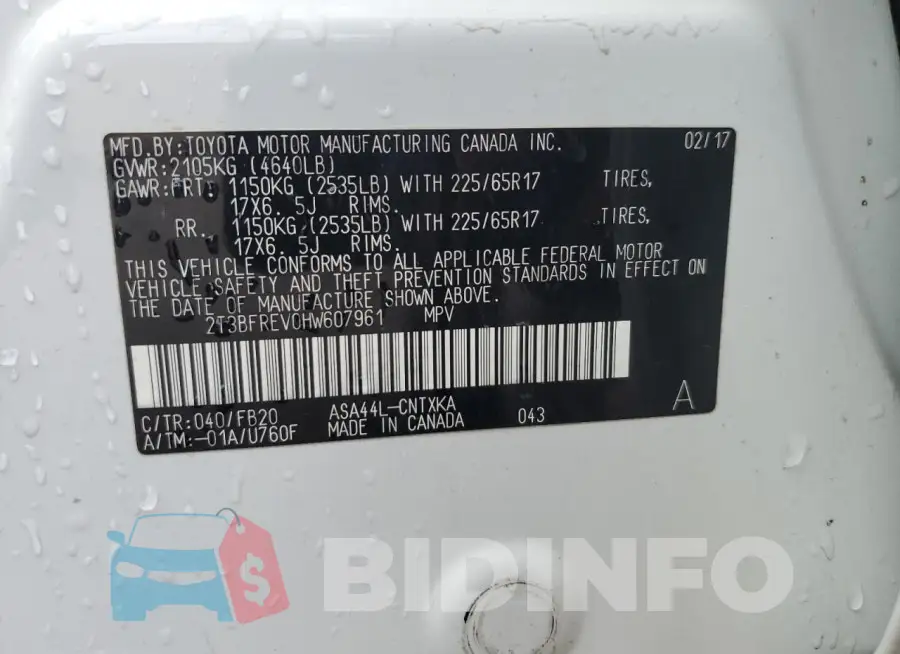 2T3BFREV0HW607961 Photo# 13