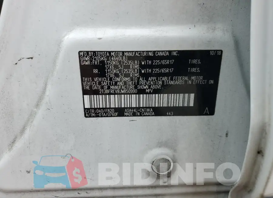 2T3BFREV8JW850990 Photo# 13