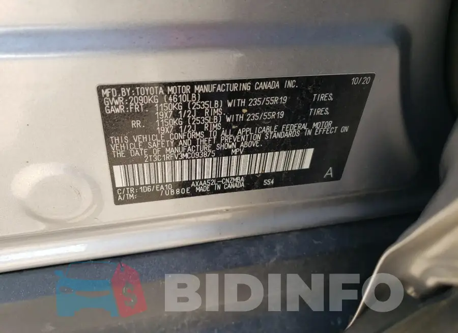 2T3C1RFV3MC093875 Photo# 13