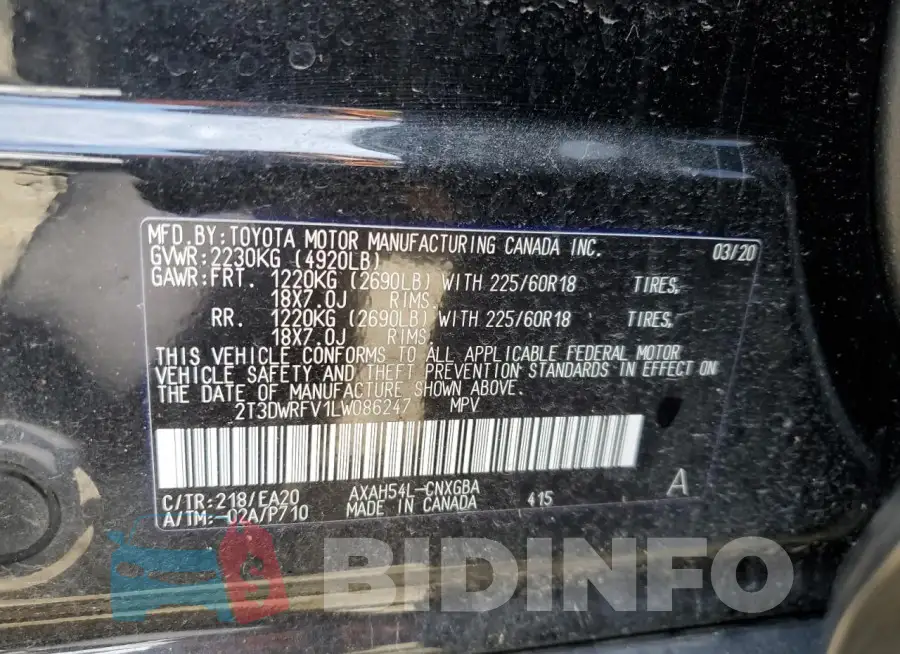 2T3DWRFV1LW086247 Photo# 13
