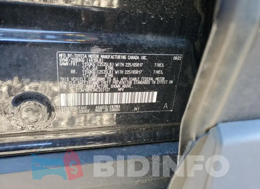 2T3W1RFV3NC203127 Photo# 13