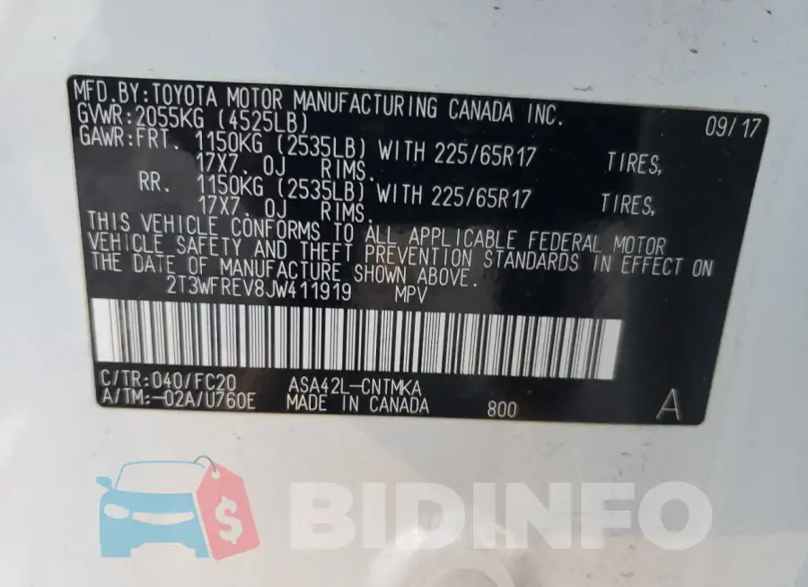 2T3WFREV8JW411919 Photo# 13