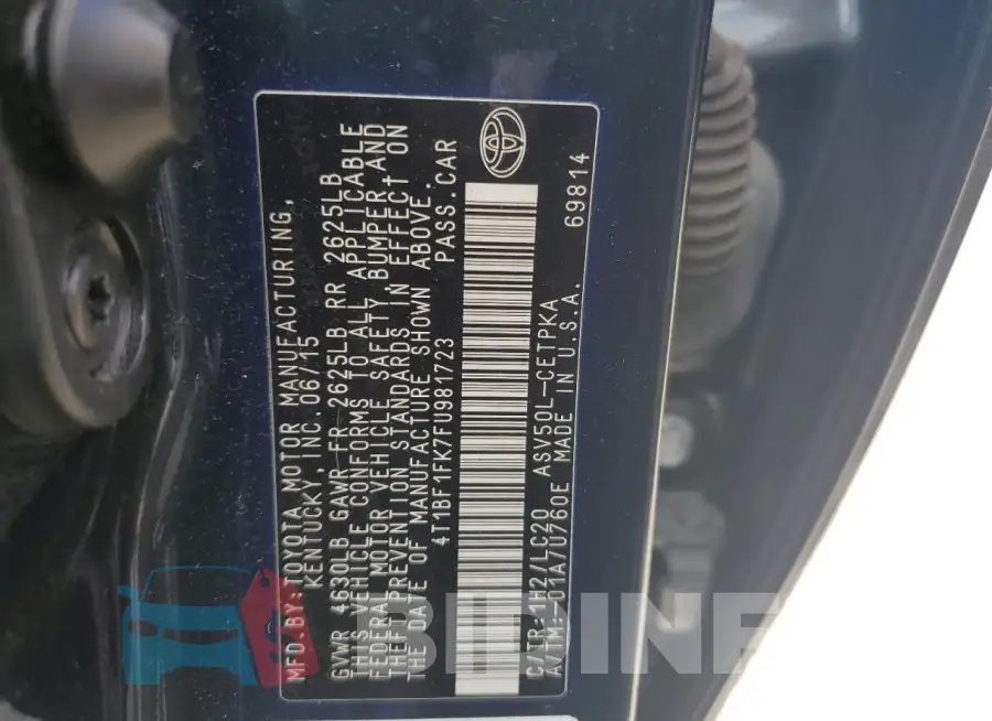 4T1BF1FK7FU981723 Photo# 12