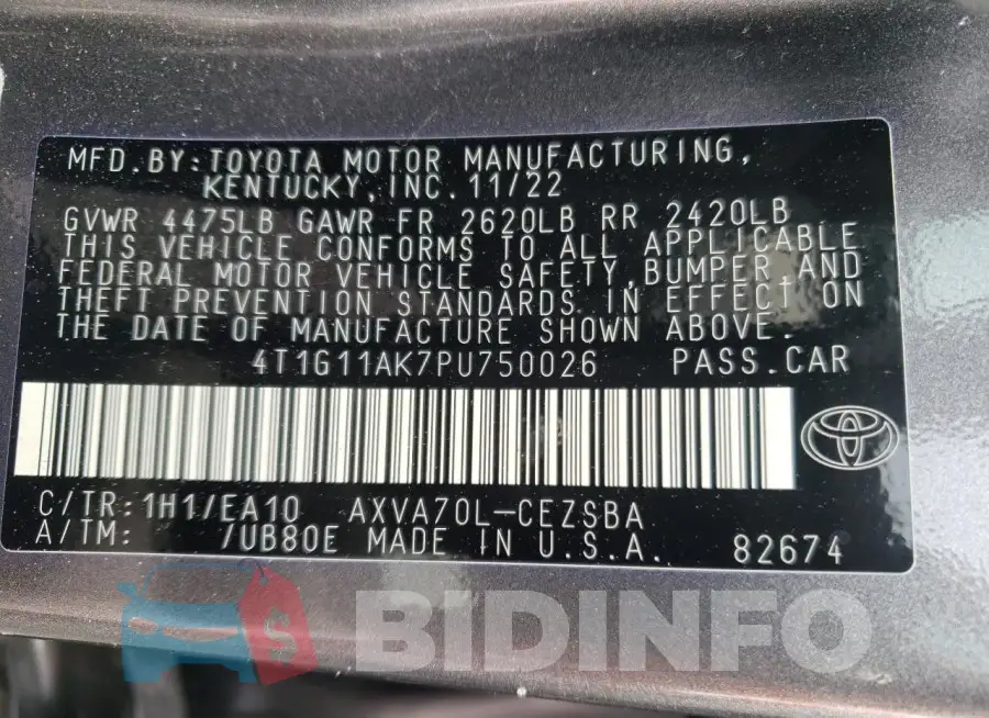 4T1G11AK7PU750026 Photo# 12