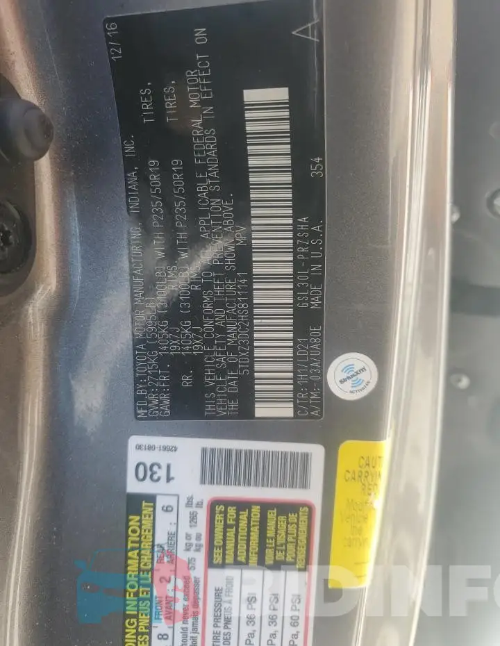 5TDXZ3DC2HS811141 Photo# 13
