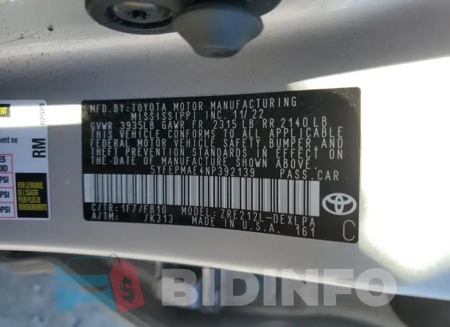 5YFEPMAE4NP392139 Photo# 13