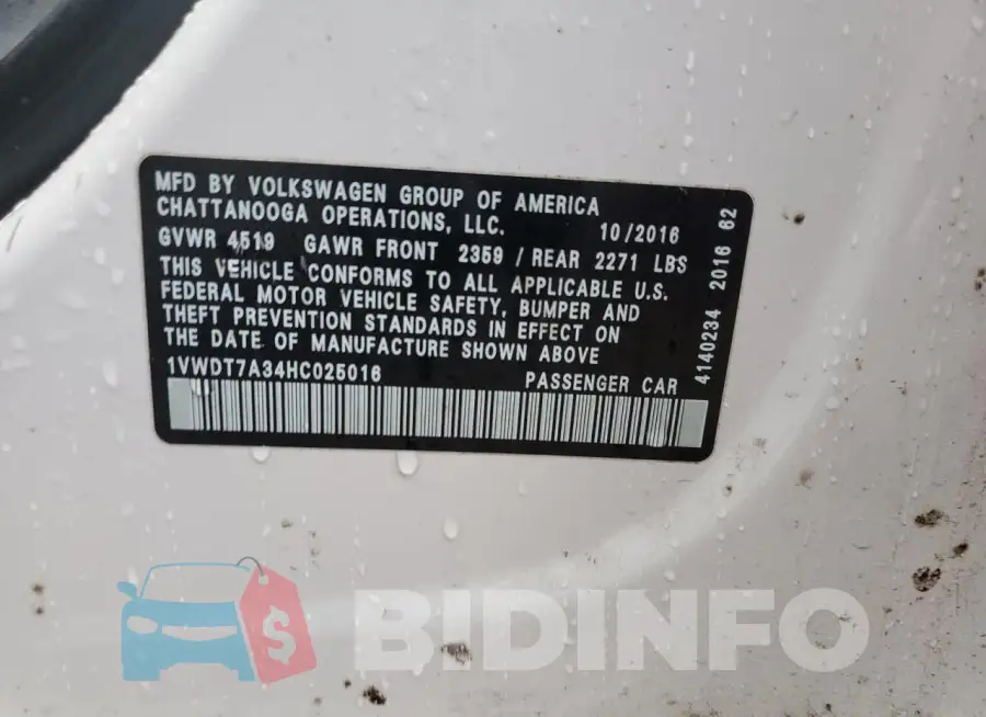 1VWDT7A34HC025016 Photo# 12