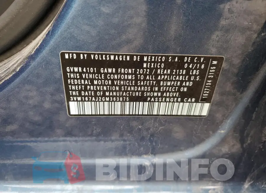 3VW167AJ2GM363875 Photo# 13