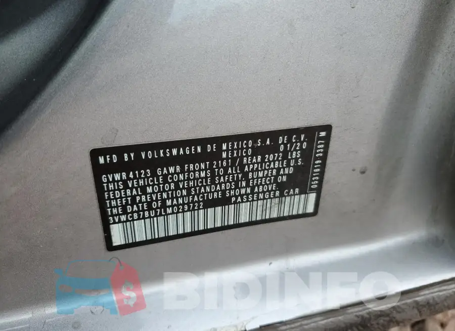 3VWCB7BU7LM029722 Photo# 12