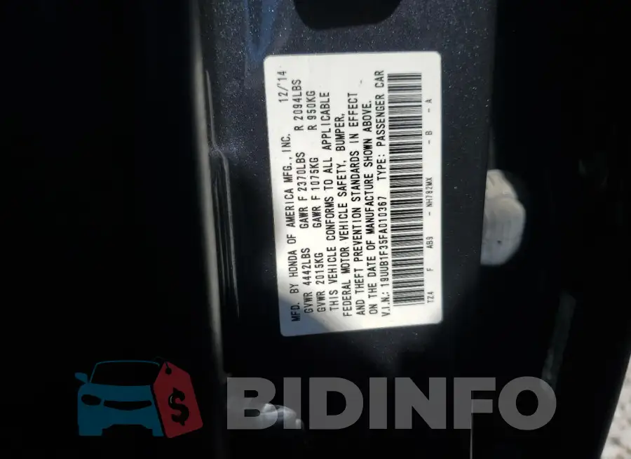 19UUB1F35FA010367 Photo# 12