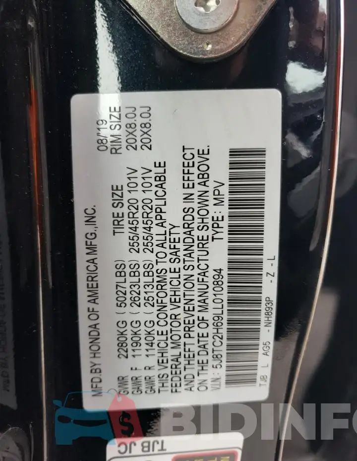5J8TC2H69LL010894 Photo# 13
