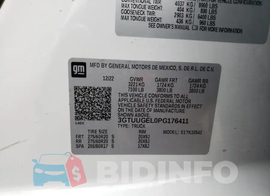 3GTUUGEL0PG176411 Photo# 12