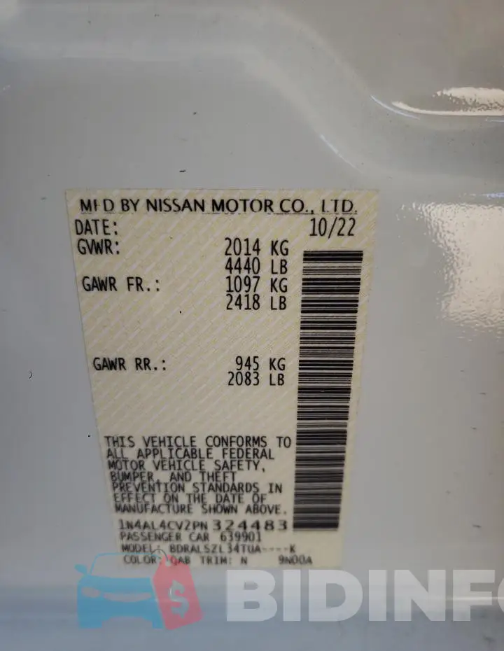 1N4AL4CV2PN324483 Photo# 12
