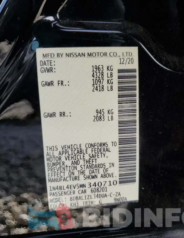 1N4BL4EV5MN340710 Photo# 13