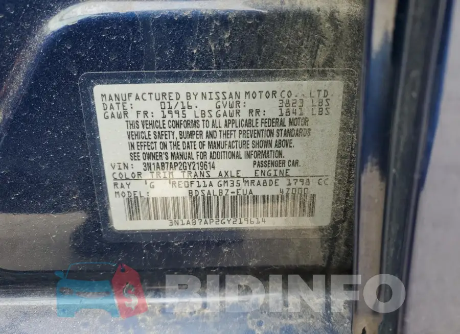 3N1AB7AP2GY219614 Photo# 12