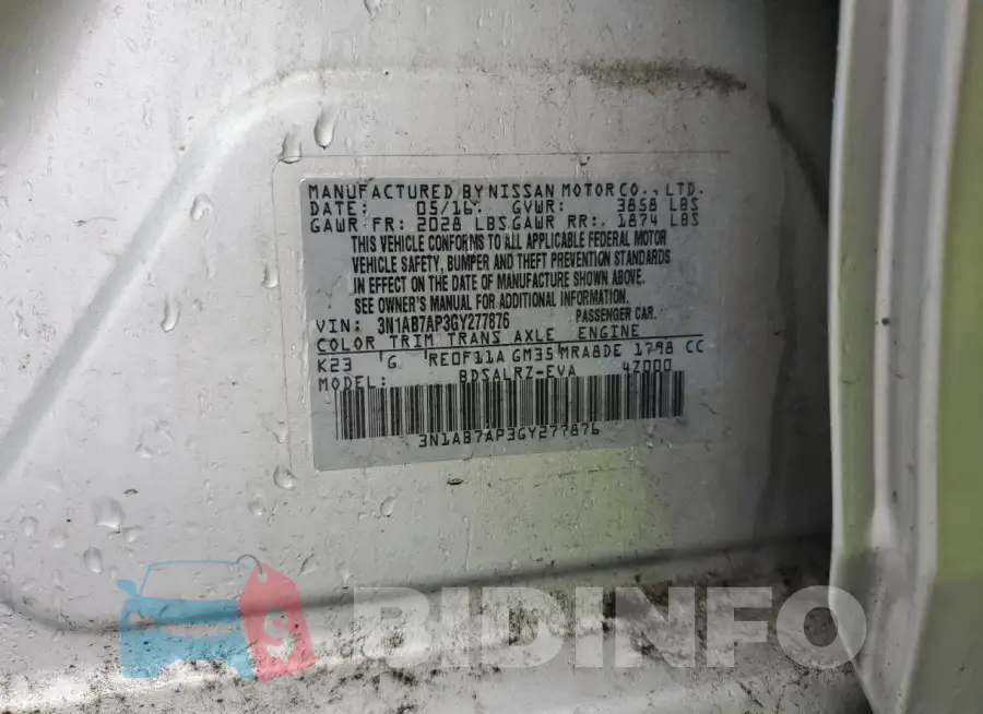 3N1AB7AP3GY277876 Photo# 12