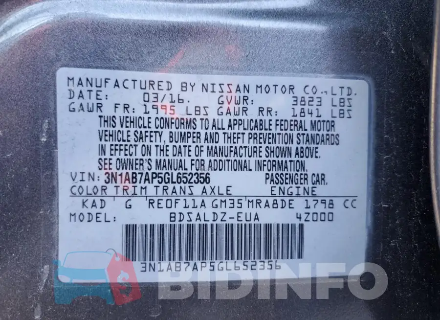 3N1AB7AP5GL652356 Photo# 12