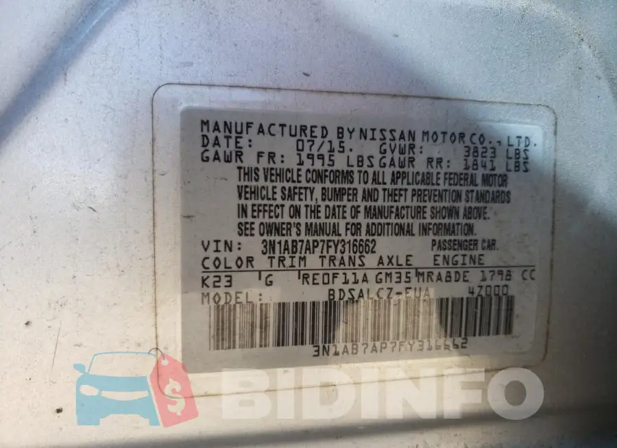 3N1AB7AP7FY316662 Photo# 12