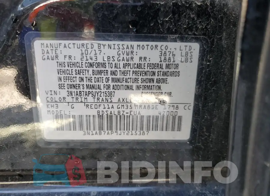 3N1AB7AP9JY215387 Photo# 13