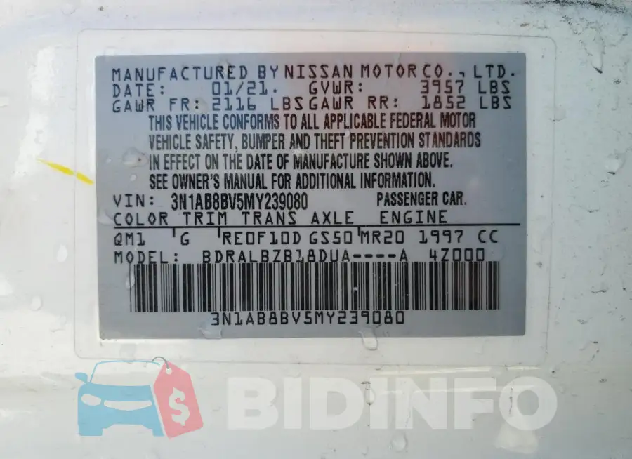 3N1AB8BV5MY239080 Photo# 12