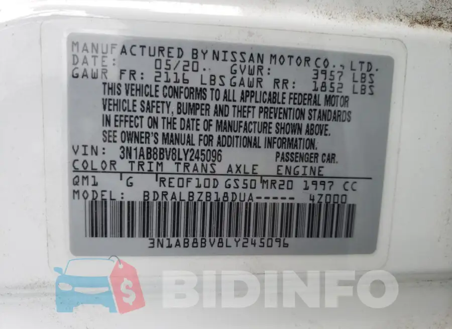 3N1AB8BV8LY245096 Photo# 12