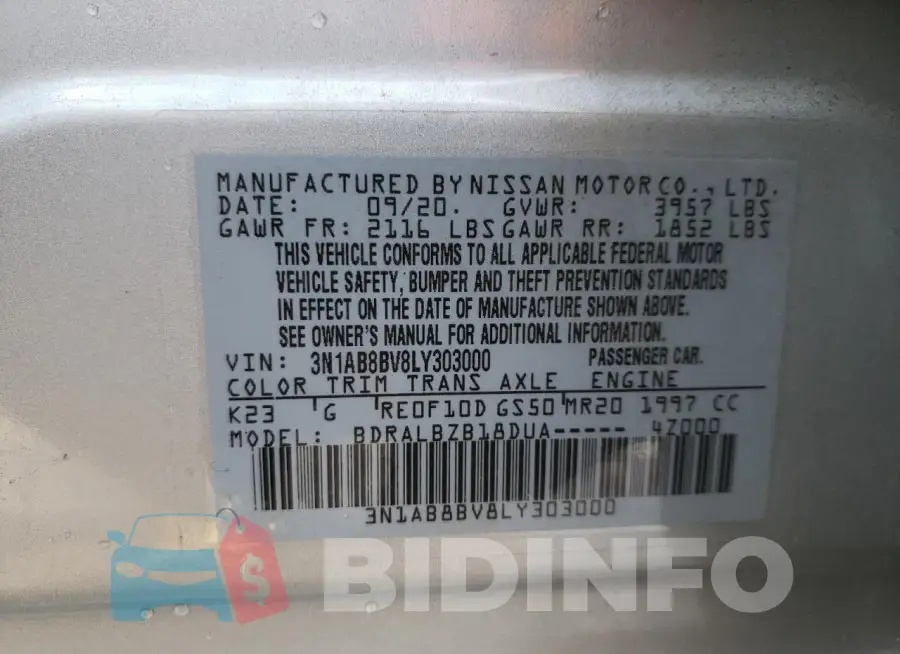 3N1AB8BV8LY303000 Photo# 12