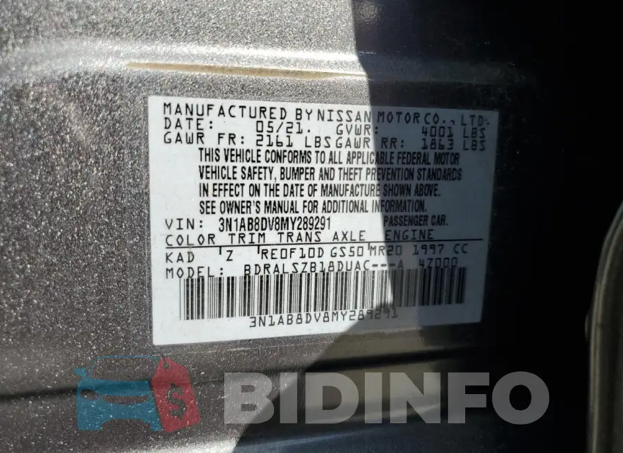3N1AB8DV8MY289291 Photo# 12