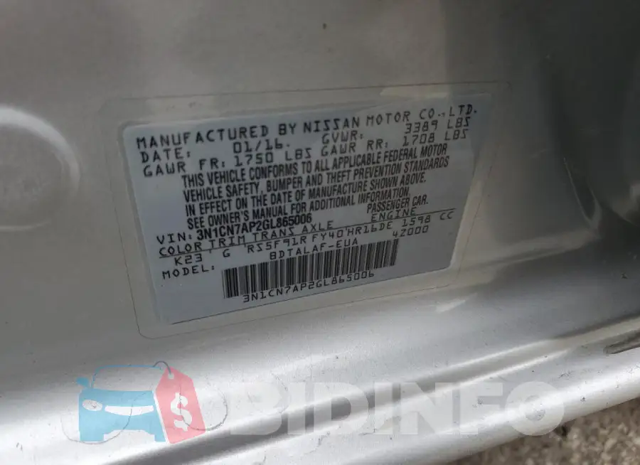 3N1CN7AP2GL865006 Photo# 12