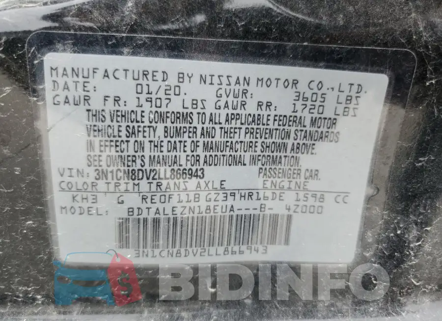 3N1CN8DV2LL866943 Photo# 12