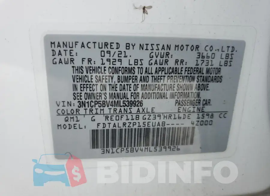 3N1CP5BV4ML539926 Photo# 13
