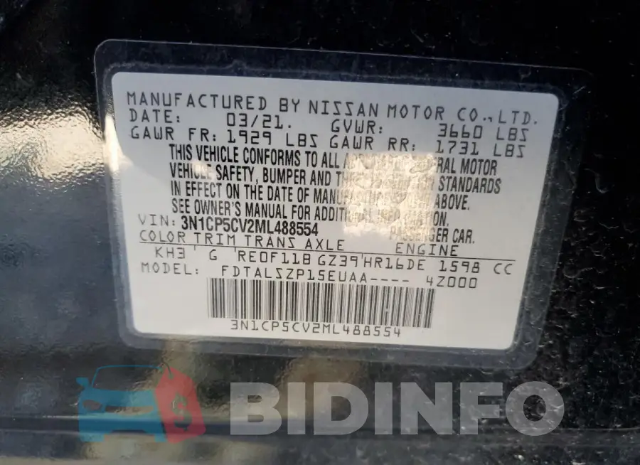 3N1CP5CV2ML488554 Photo# 12