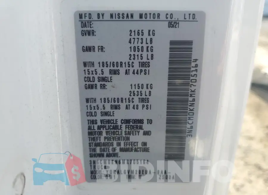 3N6CM0KN6MK705164 Photo# 12