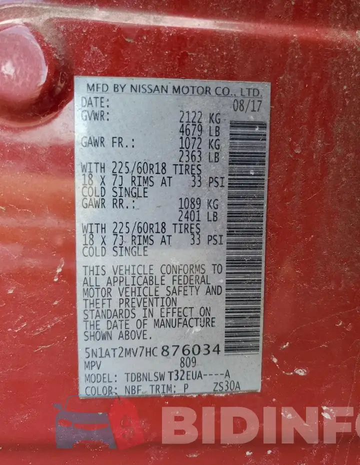 5N1AT2MV7HC876034 Photo# 13