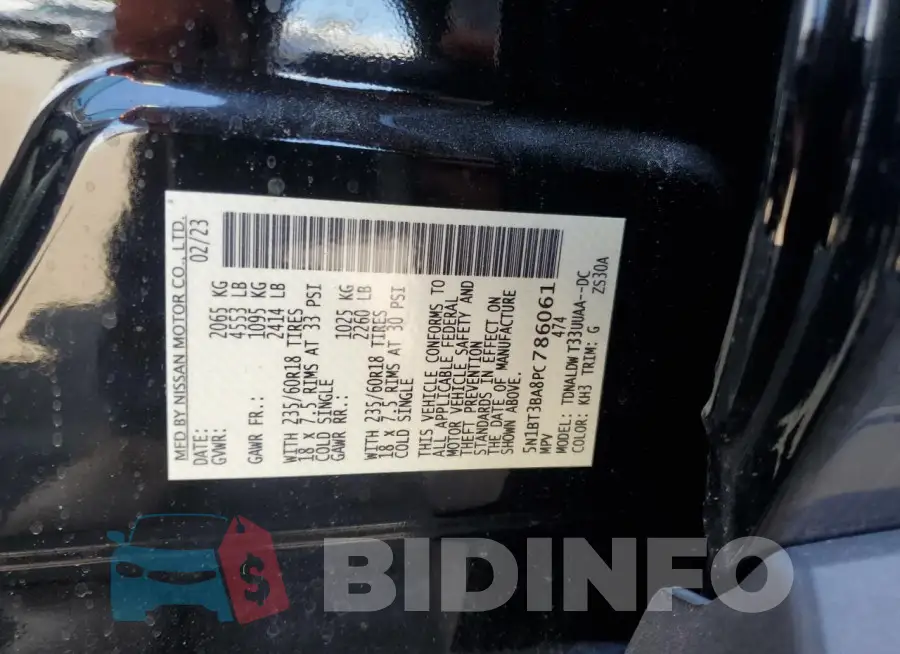 5N1BT3BA8PC786061 Photo# 13