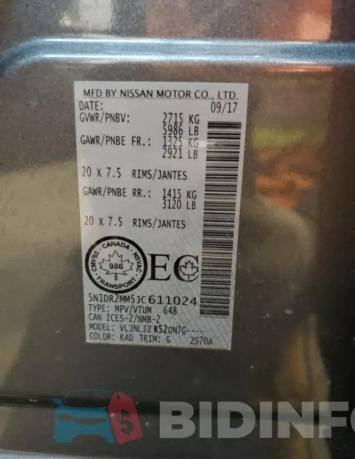 5N1DR2MM5JC611024 Photo# 14