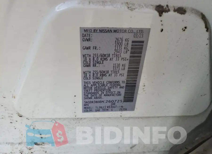 5N1DR3BD8PC260725 Photo# 12