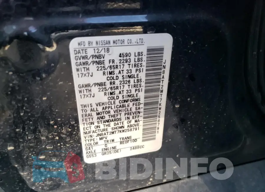 JN8AT2MT7KW258791 Photo# 13