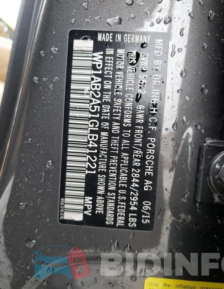 WP1AB2A51GLB41221 Photo# 13