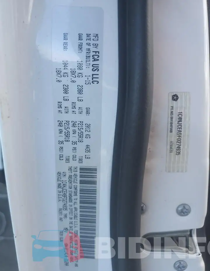 1C4NJCEA9FD274935 Photo# 12