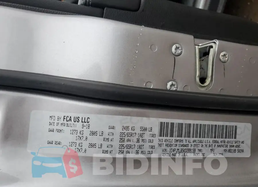 1C4PJMLB5KD289159 Photo# 14