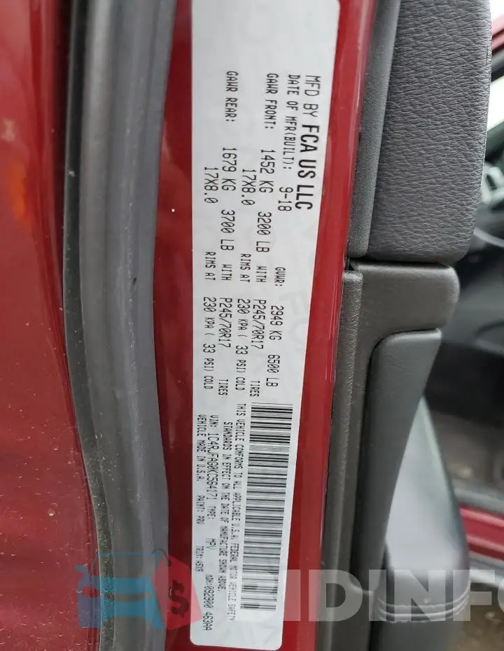 1C4RJFAG0KC564171 Photo# 12
