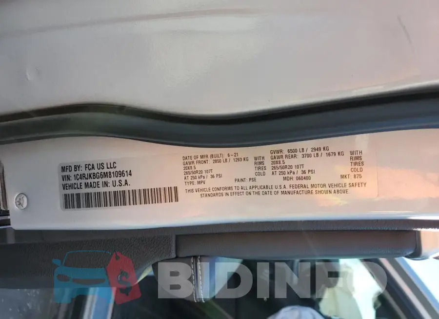 1C4RJKBG6M8109614 Photo# 13
