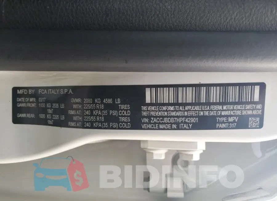 ZACCJBDB7HPF42901 Photo# 12
