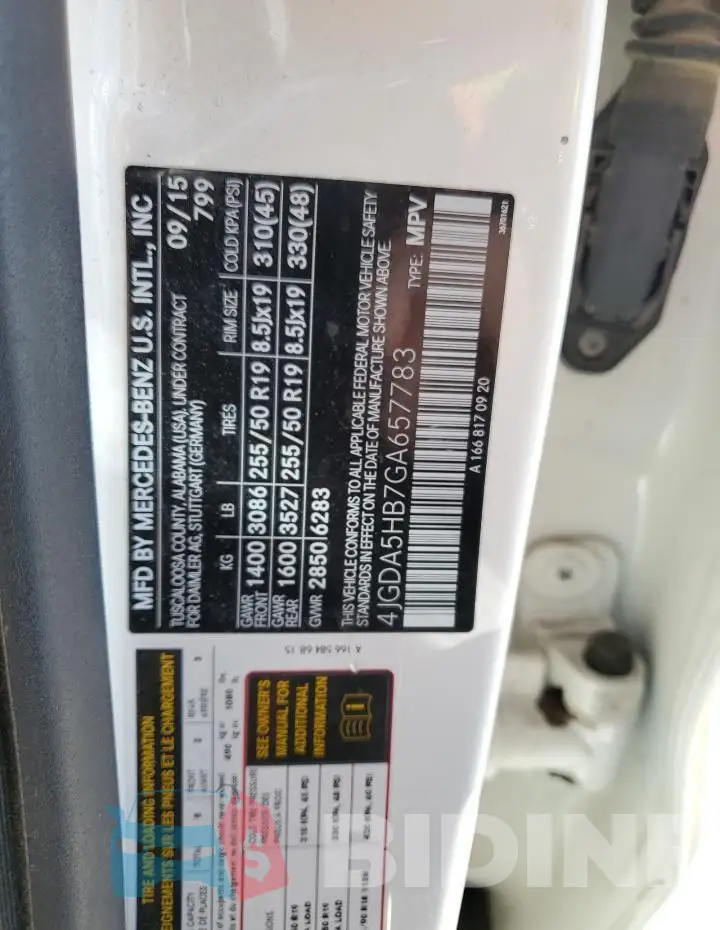 4JGDA5HB7GA657783 Photo# 13