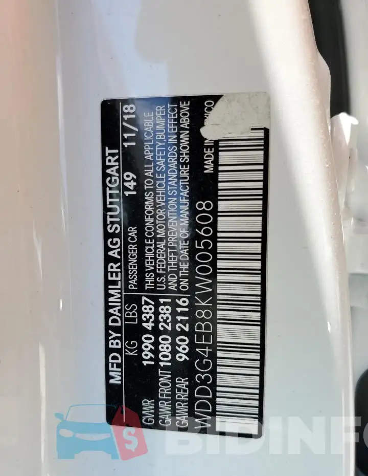 WDD3G4EB8KW005608 Photo# 12