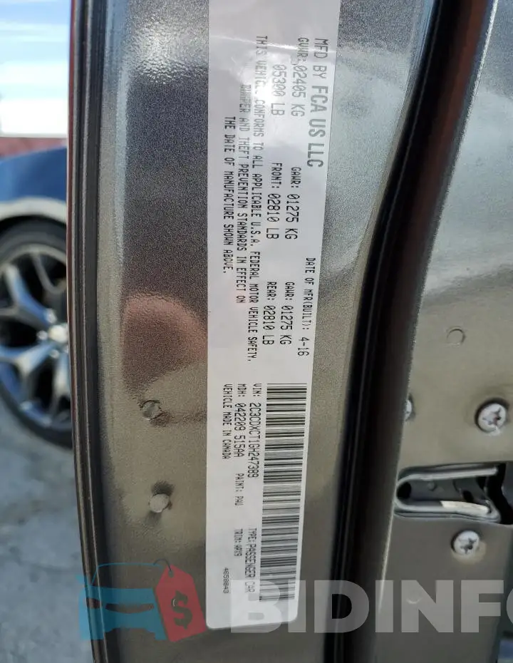 2C3CDXCT1GH247389 Photo# 12