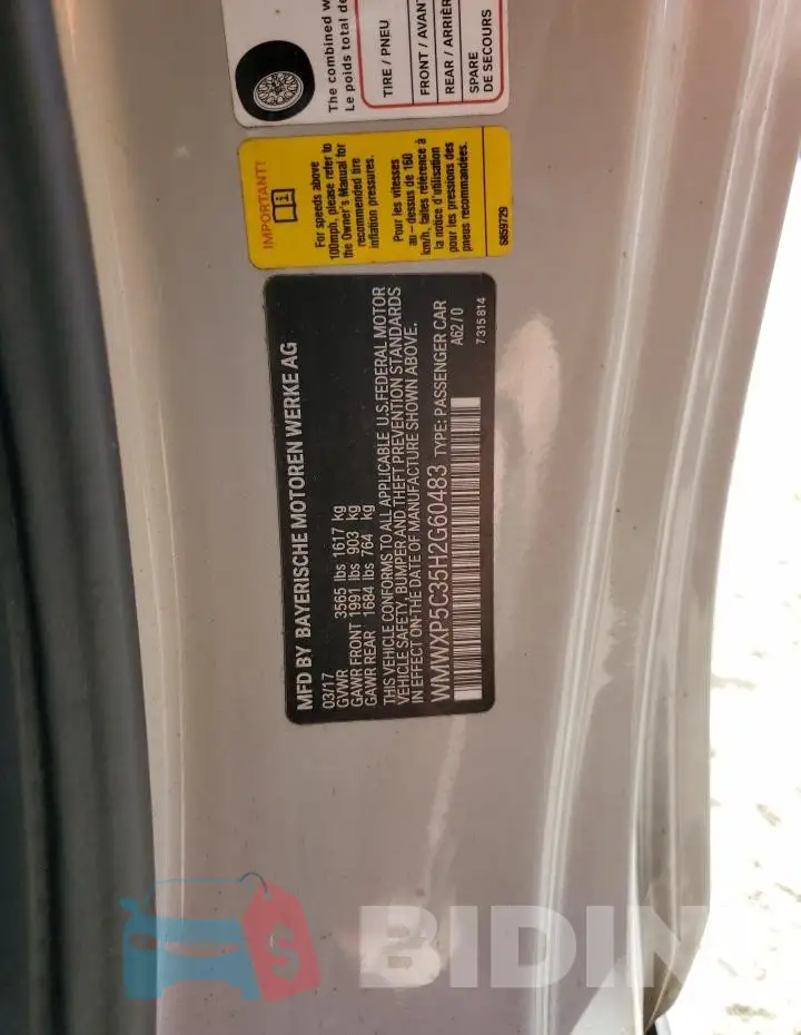 WMWXP5C35H2G60483 Photo# 12